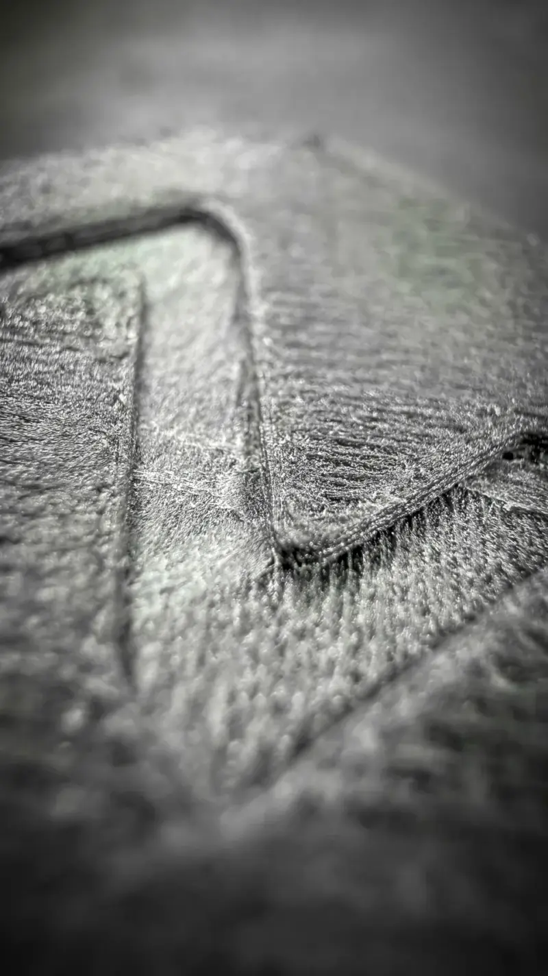 Closeup of the the top surface
